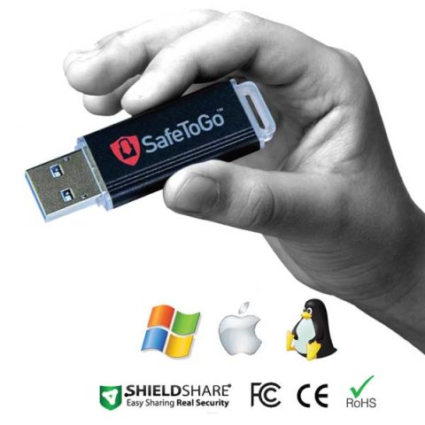SafeToGo 302E est une clé USB sécurisée cryptée AES 256 bits mode CBC au niveau matériel et robuste.